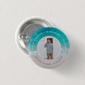 Moderner Abschluss Strand Modernes Foto Reisen Button (Vorne & Hinten)