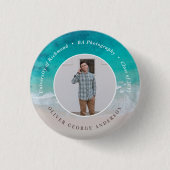 Moderner Abschluss Strand Modernes Foto Reisen Button (Vorderseite)