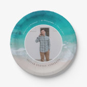 Moderner Abschluss Strand Modernes Foto Reisen Pappteller (Vorderseite)