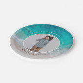 Moderner Abschluss Strand Modernes Foto Reisen Pappteller (Schrägansicht)