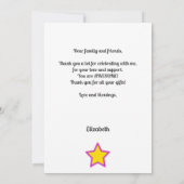 Moderner Abschluss Super Grad Pink bearbeitbar Dankeskarte (Rückseite)