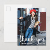 Moderner Abschluss Vielen Dank Foto (Leere zurück) Postkarte (Vorne/Hinten)
