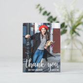 Moderner Abschluss Vielen Dank Foto (Leere zurück) Postkarte (Stehend Vorderseite)