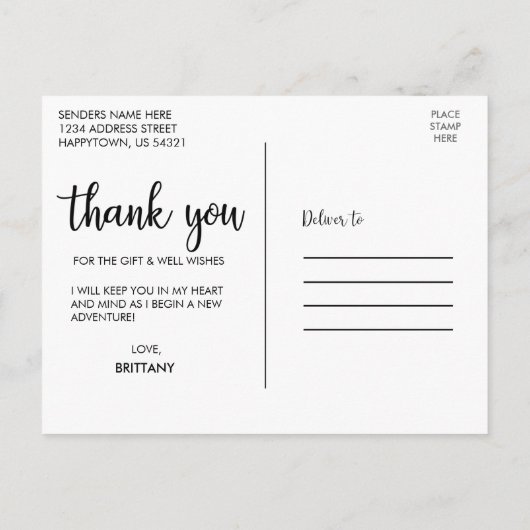 Moderner Abschluss Vielen Dank, Graduate Foto Postkarte (Rückseite)