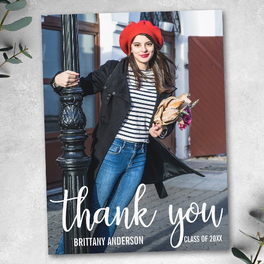 Moderner Abschluss Vielen Dank, Graduate Foto Postkarte