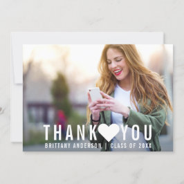 Moderner Abschluss Vielen Dank Herzkarte Ankündigung