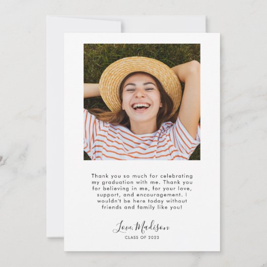 Moderner Abschluss Vielen Dank Herzkarte Dankeskarte (Rückseite)