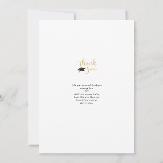 Moderner Abschluss Vielen Dank Script Foto Imitate Dankeskarte (Rückseite)