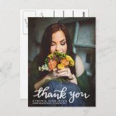 Moderner Abschluss Vielen Dank Typografie Foto Postkarte (Vorne/Hinten)