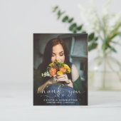 Moderner Abschluss Vielen Dank Typografie Foto Postkarte (Stehend Vorderseite)