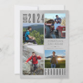 Moderner Abschluss Vier Fotos silber gebürstet Ankündigung (Vorderseite)