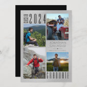 Moderner Abschluss Vier Fotos silber gebürstet Ankündigung (Vorne/Hinten)