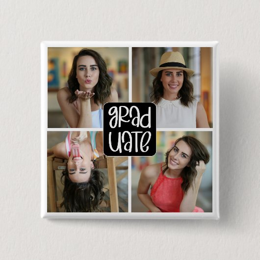 Moderner Abschluss von 4 Grad Graduierung Button (Vorderseite)