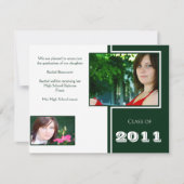 Moderner Abschluss Weiß und Grün Ankündigung (Vorderseite)