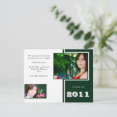 Moderner Abschluss Weiß und Grün Ankündigung (Stehend Vorderseite)