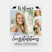 Moderner Abschluss Willkommen 4 Fotos Script Acrylschild (Vorderseite)