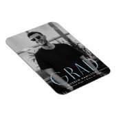 Moderner Abschluss zur Vereinfachung Sky Blue Foto Magnet (Rechte Seite)