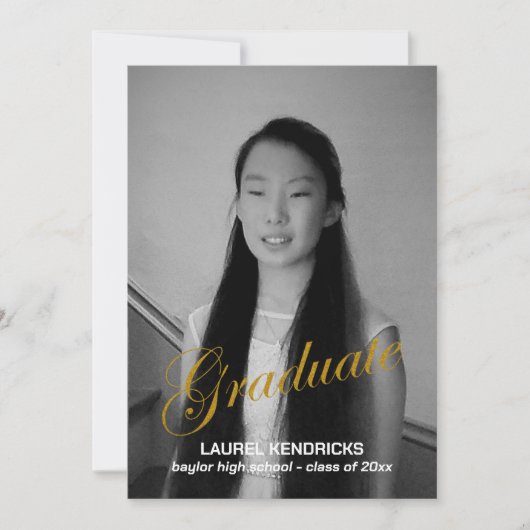 Moderner Abschluss Zwei Fotos - Ankündigung (Vorderseite)