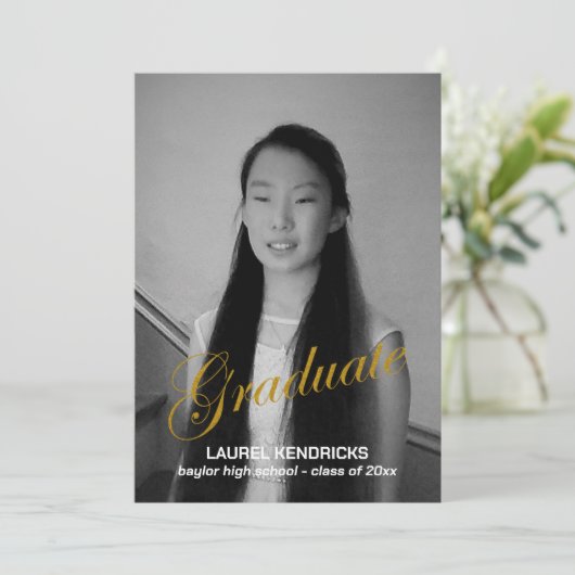 Moderner Abschluss Zwei Fotos - Ankündigung (Stehend Vorderseite)