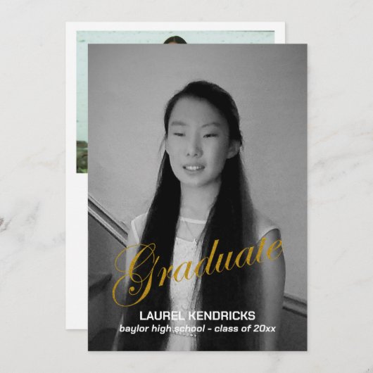 Moderner Abschluss Zwei Fotos - Ankündigung (Vorne/Hinten)