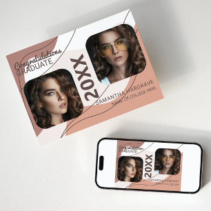 Moderner Absolvent   2-Foto-Collage-Abschlussfeier Ankündigung