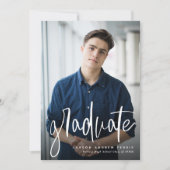 Moderner Absolvent einfach zwei Foto Abschluss Einladung (Vorderseite)