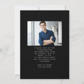 Moderner Absolvent einfach zwei Foto Abschluss Einladung (Rückseite)