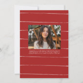 Moderner Absolvent einzigartig Rot-zwei-Foto-Absch Ankündigung (Rückseite)