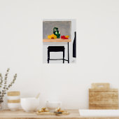 Moderner Abstact-Tisch und Stuhl mit Stillleben Poster (Küche)