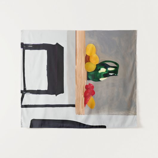 Moderner Abstact-Tisch und Stuhl mit Stillleben Wandteppich (Vorderseite (Horizontal))