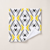 Moderner Abstrakt-gelber Diamant Badhandtuch Set (Waschlappen)