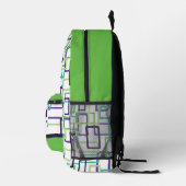 Moderner Abstrakt geometrischer Personalisierter N Bedruckter Rucksack (Rechts)