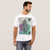 Moderner Abstrakt geometrischer Tree Tech Fusion T T-Shirt (Vorne ganz)