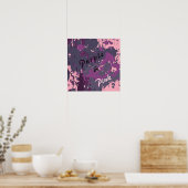 Moderner Abstrakt rosa Lila Vektor Paint Spritzer Poster (Küche)