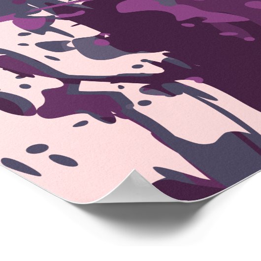 Moderner Abstrakt rosa Lila Vektor Paint Spritzer Poster (Ecke)