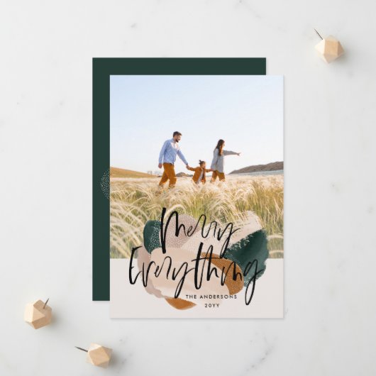 Moderner abstrakter 1 Foto Weihnachtsurlaub Ankündigung (Vorderseite/Rückseite Beispiel)