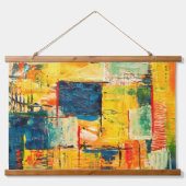 Moderner Abstrakter Ausdruck Wandteppich Mit Holzrahmen (Vorne)