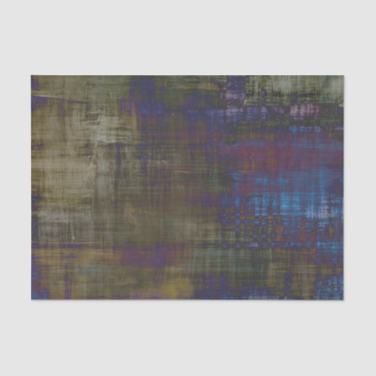 Moderner Abstrakter Blaubrauner Gelbgrunge Seidenpapier (Vorderseite)