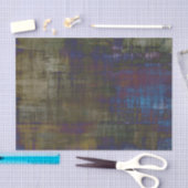 Moderner Abstrakter Blaubrauner Gelbgrunge Seidenpapier (Handwerk)