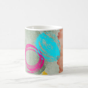 Moderner Abstrakter Blue Pink Coffee Cup Kaffeetasse