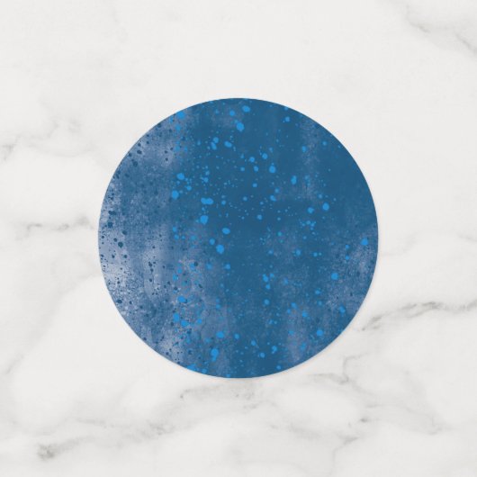 Moderner Abstrakter Blue Watercolor Paint Spritzer Konfetti (Klein Vorderseite)