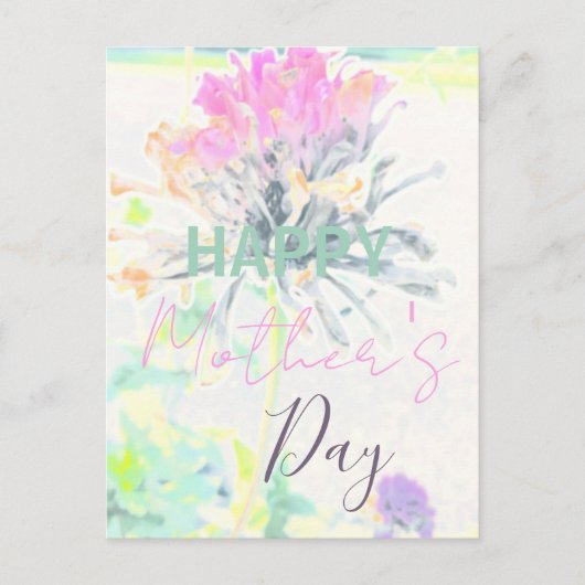 Moderner Abstrakter Blumenimpressionstag Postkarte (Vorderseite)