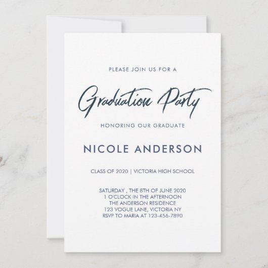 Moderner Abstrakter Brush Stroke Abschluss Einladung (Rückseite)