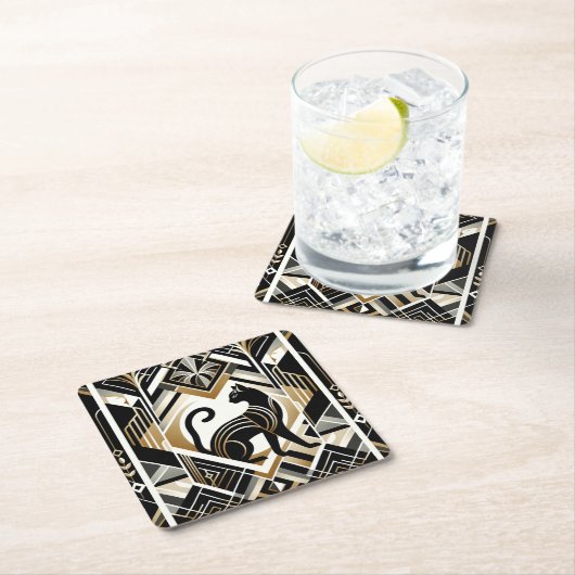 Moderner Abstrakter Cat Paper Untersetzer (Vor Ort)