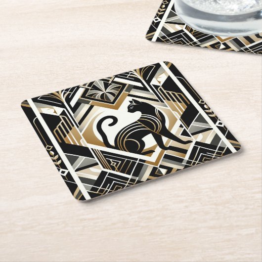 Moderner Abstrakter Cat Paper Untersetzer (angewinkelt)