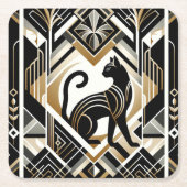 Moderner Abstrakter Cat Paper Untersetzer (Vorderseite)