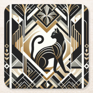 Moderner Abstrakter Cat Paper Untersetzer