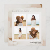 Moderner abstrakter Collage-Absolvent mit minimale Einladung (Vorne/Hinten)