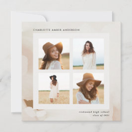 Moderner abstrakter Collage-Absolvent mit minimale Einladung