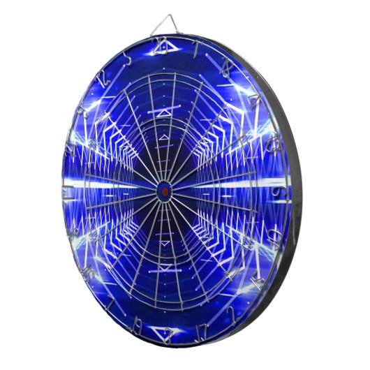 Moderner, Abstrakter, Cool-leuchtender Vortex, bla Dartscheibe (Vorderseite rechts)